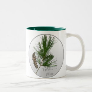 Weiße Pine Tree Zweifarbige Tasse