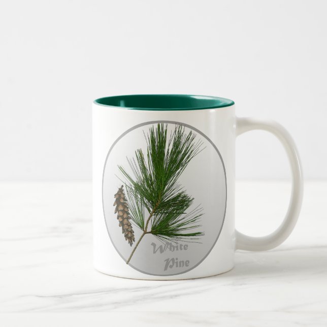 Weiße Pine Tree Zweifarbige Tasse (Rechts)