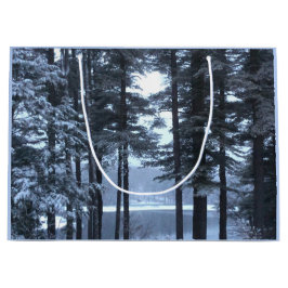 Weiße Pines in blauem Licht — Große Geschenktüte