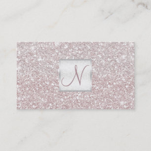 Weiße Pink Glitter Chic Glam Glitzy Salon Spa Visitenkarte