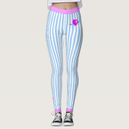 Weiße Pinstripes mit Namensschild Herzstück auf BL Leggings
