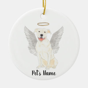 Weiße Pitbull-Staffordshire-Terrier-Gedächtnis-Ker Keramik Ornament