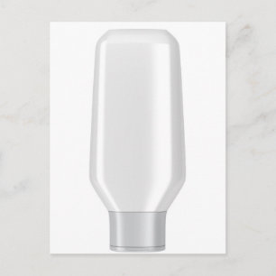Weiße Plastikflasche für Shampoo Postkarte