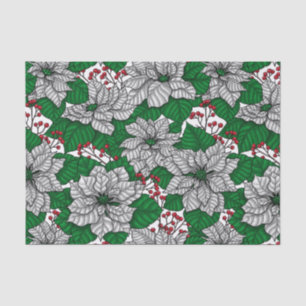 Weiße Poinsettie, Weihnachtsmuster Seidenpapier