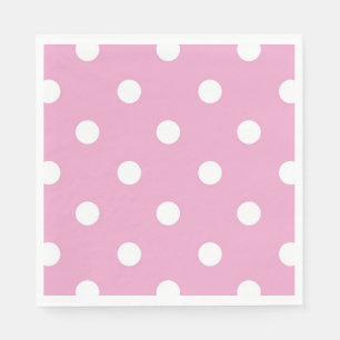 Weiße Polka auf rosa Papiertüchern; Größe wählen Serviette