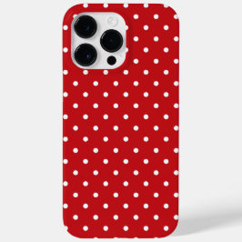 Weiße Polka Dots Muster auf festlichem Rot Case-Mate iPhone 14 Pro Max Hülle