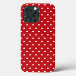 Weiße Polka Dots Muster auf festlichem Rot Case-Mate iPhone Hülle