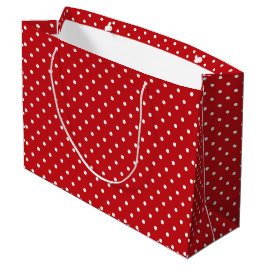 Weiße Polka Dots Muster auf festlichem Rot Große Geschenktüte