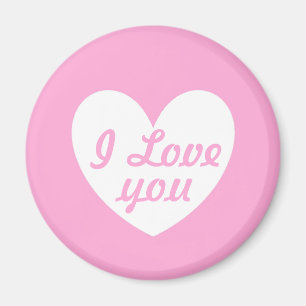 Weiße Polka Herzen auf Cotton Candy Pink Magnet