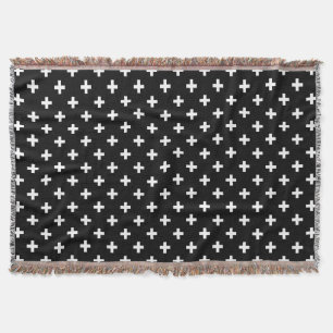 Weiße Polka-Kreuze auf schwarz Decke