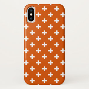 Weiße Polka-Kreuze auf verbrannter Orange Case-Mate iPhone Hülle