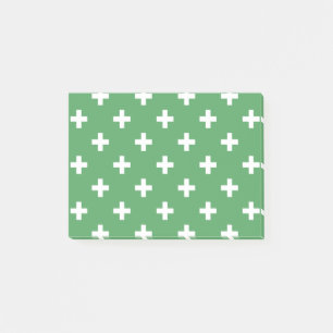 Weiße Polka kreuzt grün Post-it Klebezettel