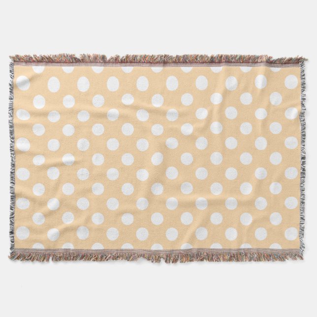 Weiße Polka-Punkte auf Beige Decke (Vorderseite)