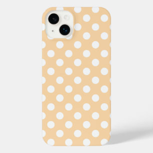 Weiße Polka-Punkte auf Beige iPhone 14 Plus Hülle