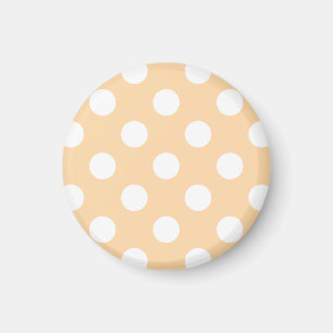 Weiße Polka-Punkte auf Beige Magnet