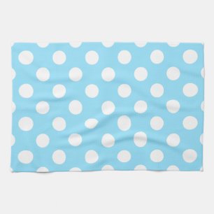Weiße Polka-Punkte auf blass blau Handtuch