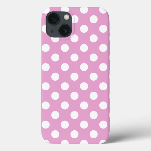 Weiße Polka Punkte auf blassrosa Case-Mate iPhone  Hülle (Rückseite)