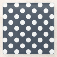 Weiße Polka-Punkte auf blau-grau