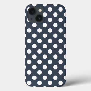 Weiße Polka Punkte auf blaugrau Case-Mate iPhone c Hülle