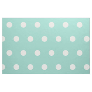 Weiße Polka-Punkte auf Coolem Aqua Stoff