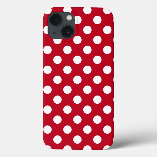 Weiße Polka Punkte auf dem roten Fall Case-Mate iP Case-Mate iPhone Hülle (Rückseite)