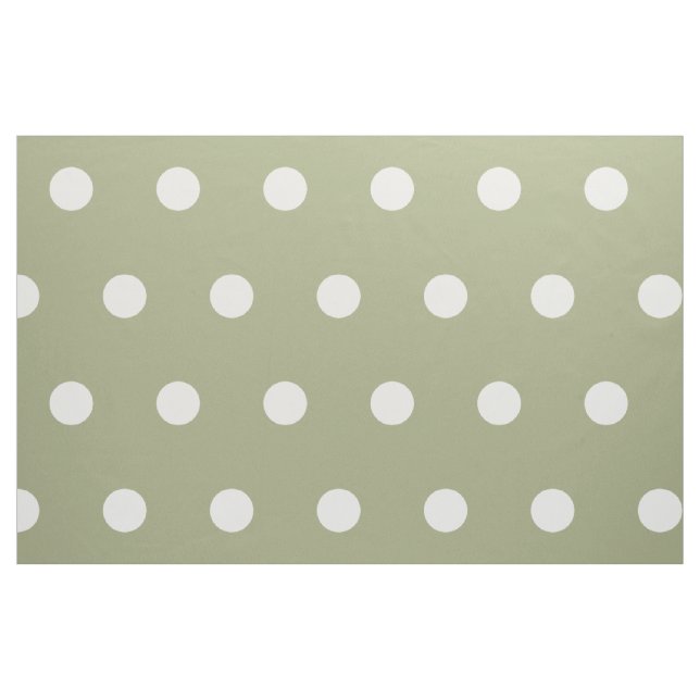 Weiße Polka-Punkte auf der Seite Grün Stoff (Fat Quarter (45,7 x 55,9 cm))