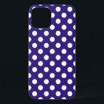 Weiße Polka-Punkte auf dunkelblau Case-Mate iPhone Hülle<br><div class="desc">Weiße Polka-Punkte auf dunkelblau</div>