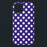 Weiße Polka-Punkte auf dunkelblau Case-Mate iPhone Hülle<br><div class="desc">Weiße Polka-Punkte auf dunkelblau</div>