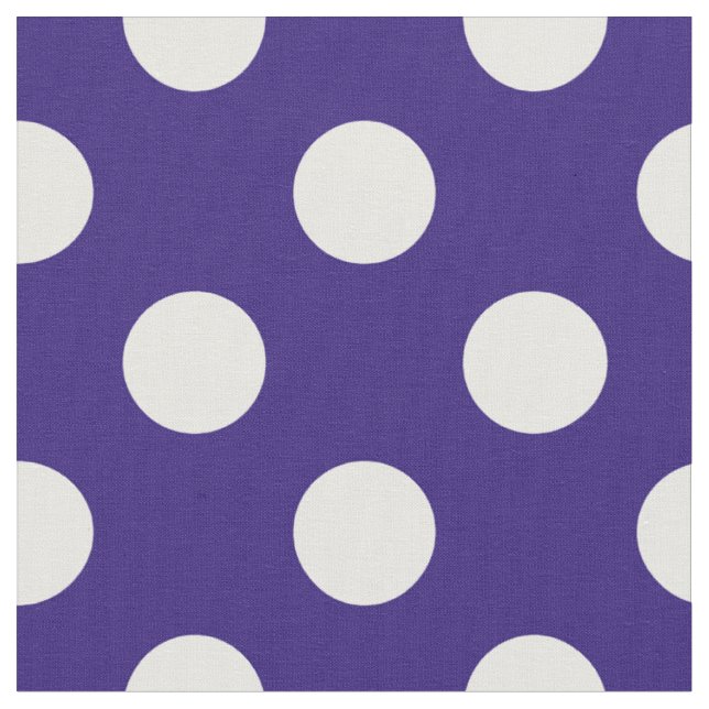 Weiße Polka-Punkte auf dunkelblau Stoff (Nahaufnahme)