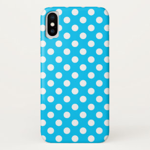 Weiße Polka Punkte auf elektrischem Blau Case-Mate iPhone Hülle