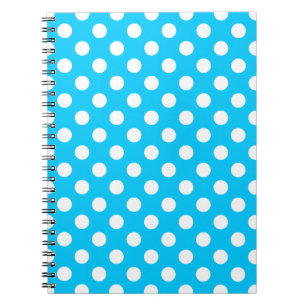 Weiße Polka Punkte auf elektrischem Blau Notizblock