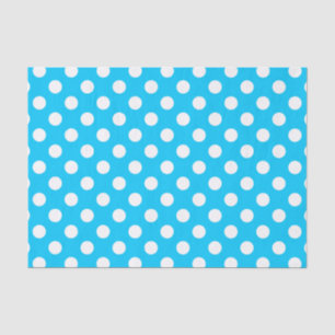 Weiße Polka Punkte auf elektrischem Blau Seidenpapier