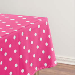 Weiße Polka Punkte auf Fuchsia Farbe Tischdecke