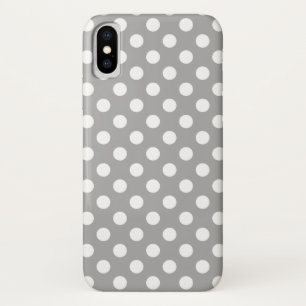 Weiße Polka-Punkte auf grau Case-Mate iPhone Hülle