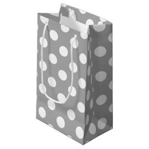 Weiße Polka-Punkte auf grau Kleine Geschenktüte