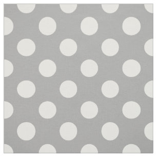 Weiße Polka-Punkte auf grau Stoff