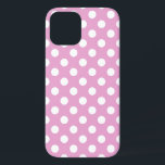 Weiße Polka-Punkte auf hellrosa Case-Mate iPhone Hülle<br><div class="desc">Weiße Polka-Punkte auf hellrosa</div>