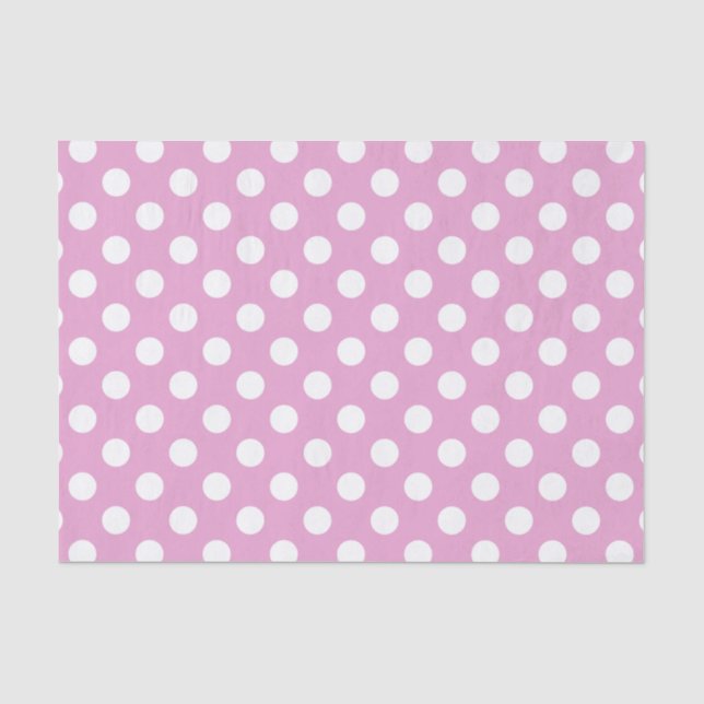 Weiße Polka-Punkte auf hellrosa Seidenpapier (Vorderseite)