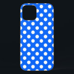 Weiße Polka Punkte auf königsblau Case-Mate iPhone Hülle<br><div class="desc">Weiße Polka Punkte auf königsblau</div>
