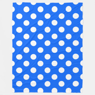 Weiße Polka Punkte auf königsblau Fleecedecke