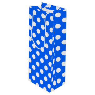 Weiße Polka Punkte auf königsblau Geschenktüte Für Weinflaschen