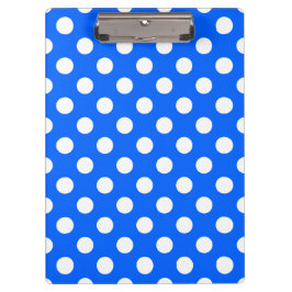 Weiße Polka Punkte auf königsblau Klemmbrett