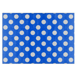 Weiße Polka Punkte auf königsblau Schneidebrett