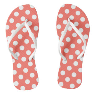 Weiße Polka-Punkte auf lebende Korallen Flip Flops