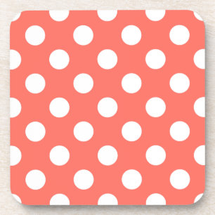 Weiße Polka-Punkte auf lebende Korallen Getränkeuntersetzer