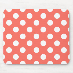 Weiße Polka-Punkte auf lebende Korallen Mousepad
