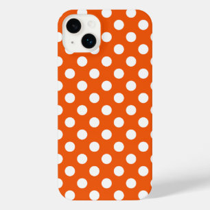 Weiße Polka Punkte auf orange Case-Mate iPhone Geh 14 Plus Hülle