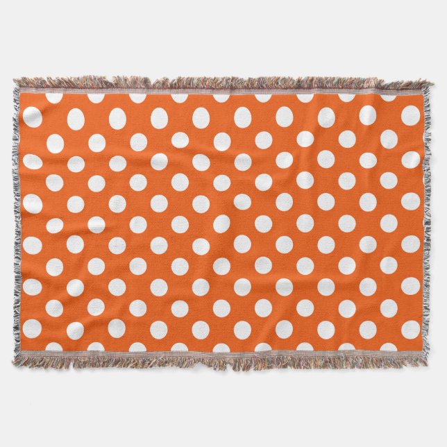 Weiße Polka-Punkte auf Orange Decke (Vorderseite)