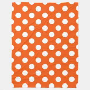 Weiße Polka-Punkte auf Orange Fleecedecke