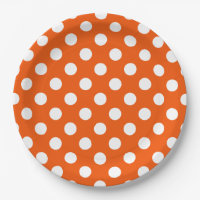 Weiße Polka-Punkte auf Orange